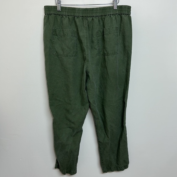 J. Crew Tie Waist Seaside Pant in Linen Blend Green XLT - Picture 5 of 8